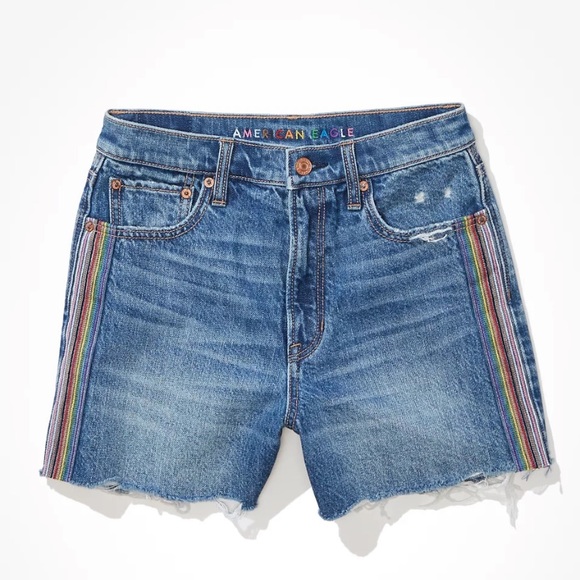 AE Pride Denim Highest Waist ‘90s Boyfriend Shorts NWT - Picture 5 of 9